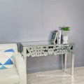 clear mirror round spot console table